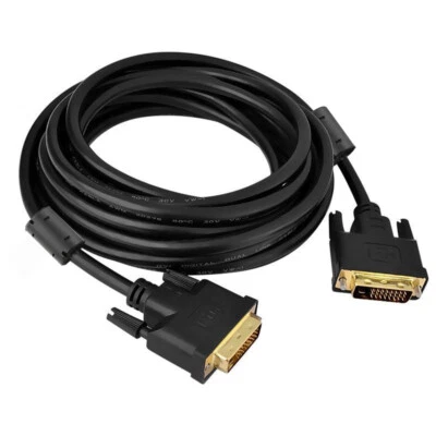 High Resolution Gold Plated 15FT Dual M-M DVI to DVI-D Video Cable for PC - Image 1 of 4