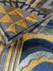 Zoffany Conway Ink/Tigers Eye Velvet Fabric Lot - Picture 1 of 7