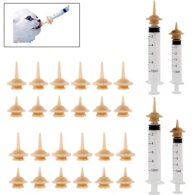 24PCS Pet Feeding Nipple-Contains 4 Syringes S/M Size for Newborn Kittens Dogs - Image 1 of 4