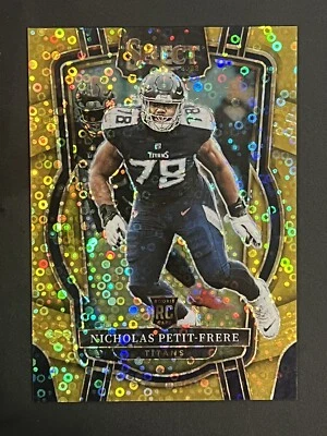 2022 Select Nicholas Petit-Frere Club Level Gold Disco Prizm RC /10 Titans - Image 1 of 2