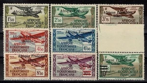 CORREO AÉREO YVERT ÁFRICA ECUATORIAL 14/21"" 8 SELLOS SOBREIMPRESOS ""ESTAMPILLADOS SIN MONTAR O NUNCA MONTADOS EN MUY BUEN ESTADO Y641 - Imagen 1 de 2