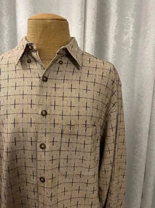 Vintage The Territory Ahead Langarm Hemd mit Knopfleiste bestickt beige Größe XL - Bild 1 von 10