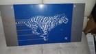Vintage Exxon gasoline & oil metal blue Tiger sign 36"x24"