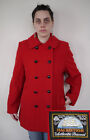 Vintage MACKINTOSH 100% Wool Bright Red Navy Peacoat Womens Pea Coat USA Made M