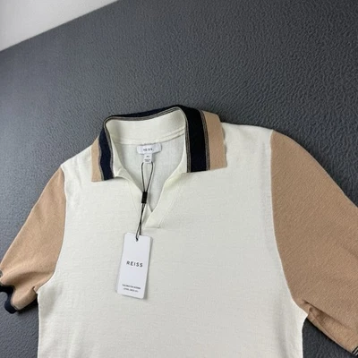 Camisa Reiss Para Hombre XS Blanca Kingsford Cuello Abierto Dinero Antiguo Mezcla de Lana Golf NUEVA Foto 1 de 4
