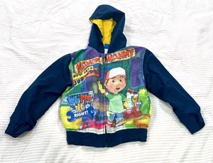 Disney Handy Manny Graphic Print Zip Up Jacket Size 4T Boys We Fix It Right! - Picture 1 of 11