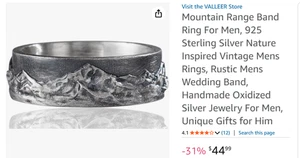 Anillos vintage de plata de ley 925 inspirados en la naturaleza para hombre talla 9 - Imagen 1 de 7