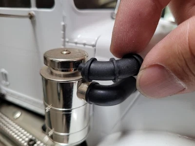 Pair Black Rubber Air Cleaner Intake Hose Replacement Tamiya RC 1/14 King Hauler - Image 1 of 4