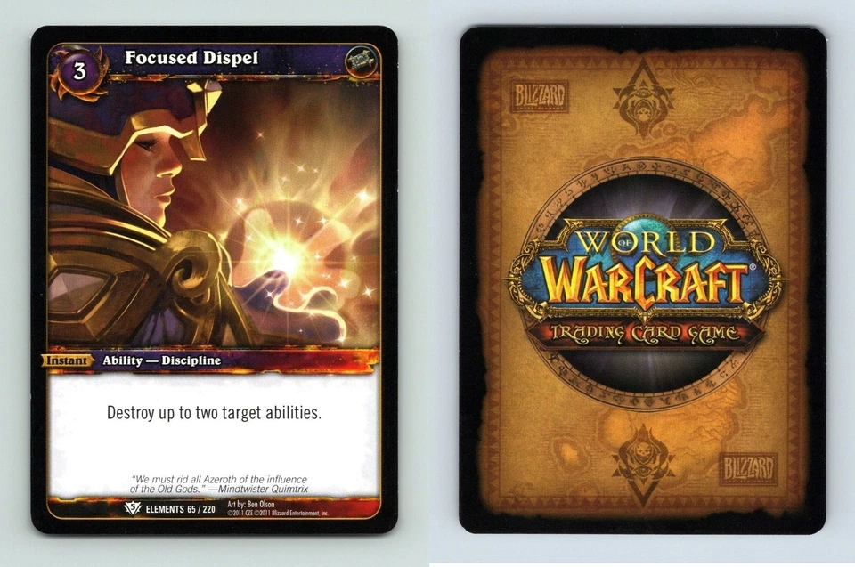 Focused Dispel #65/220 - War Of The Elements Common Warcraft 2011 TCG Card - Image 1 of 1