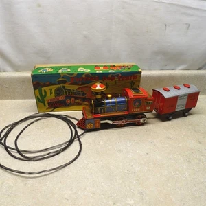 Vintage Marusan Toys Tin Puffing Pop Train + Box, Battery Op, Works - Picture 1 of 15