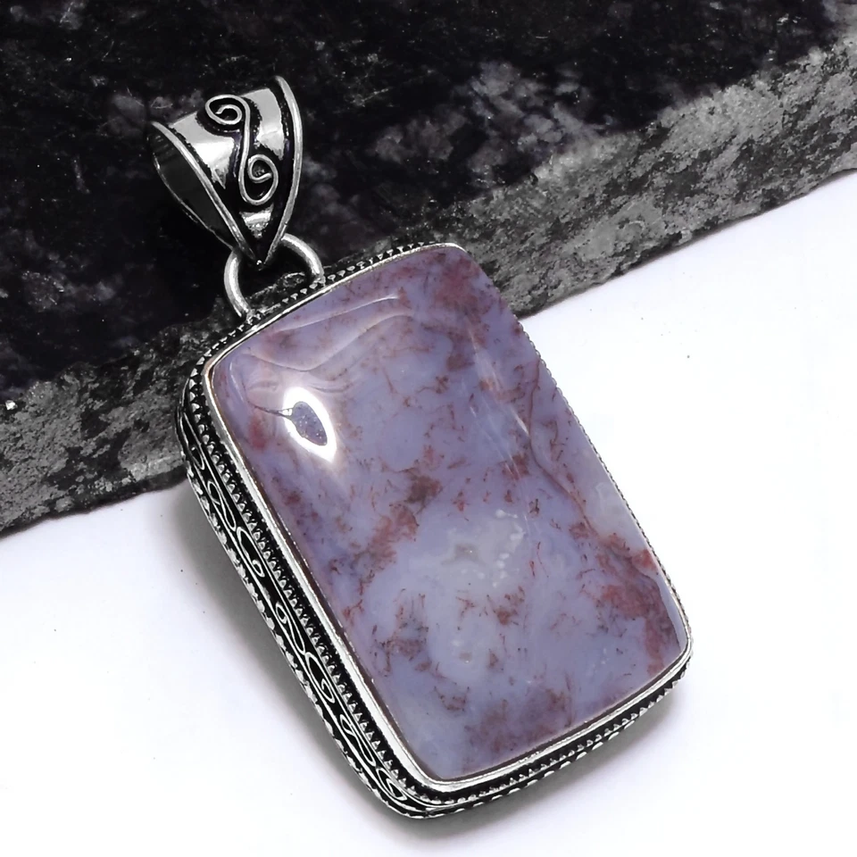 Pingente de opala dendrita antigo étnico feito à mão presente joia 2,2" P-599 - Imagem 1 de 1