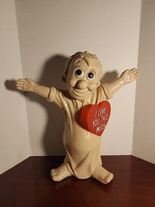 BIG 1968 Russ Berrie & Co I Love You This Much Figurine Valentines Gift - 11.5" - Picture 1 of 4