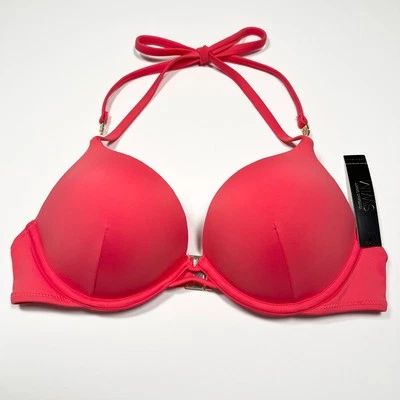 Victoria's Secret Push-up-Bikinioberteil 32C Bombshell Zusatz 2 Cups Neckholder Pink Island - Bild 1 von 4