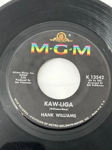 HANK WILLIANS-KAW-LIGA/LET'S TURN BACK THE YEARS-1966 MGM RECORDS EX - Picture 1 of 3