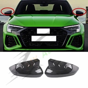 Refit For Audi AS S3 RS3 2022 Carbon Fiber Suface Ox Horn Rearview Mirror Cover- - Foto 1 di 5