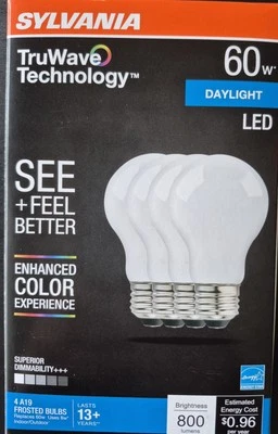 Sylvania TruWave Technology, 60w Daylight Led. Box Of 4. Brightness 800 Lumens. - Image 1 of 4