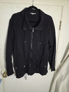 Laura Ashley Women's Plus Size 2X Black Full Zip Sweatshirt - Picture 1 of 7