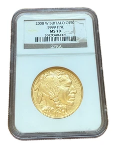 US 2008 W Gold 1 oz $50 NGC MS70 Gold Buffalo - Picture 1 of 2