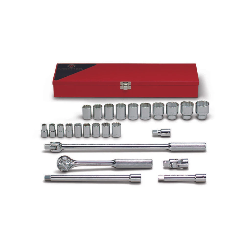 Wright Tool 424 12-Point Standard Socket Set 25 Piece - Image 1 of 1