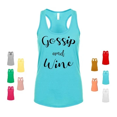Gossip And Wine Friends 放松幽默社交女士之夜女式背心 — 第 1/3 张图片