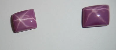 Opaque Star Ruby Rectangular 10x8 mm Flat Cabochon Lab-created Stone 2 pcs Lot - Image 1 of 4