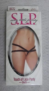 SLP Sexy Little Panty Touch of Lace Nero M/L Perizoma Fiocco Lingerie Regalo Intimo - Foto 1 di 2