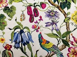 Polenisa Bird Linen Fabric Curtain Blind Upholstery Material - Picture 1 of 5