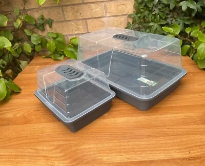 Vented Propagator Seed Tray Set Cover Lid 22cm 38cm Solid Rigid Gravel Tray - Image 1 of 4