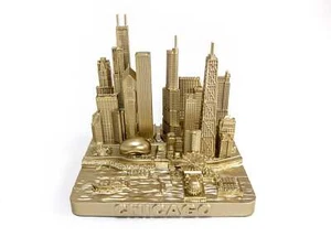 Chicago City Rose Gold Skyline Landmark 3D Model 4 1/2 inches - Picture 1 of 7