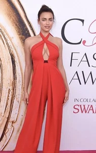 MISHA NONOO HALTER PLUNGING NECKLINE OPEN BACK JUMPSUIT - Picture 1 of 7