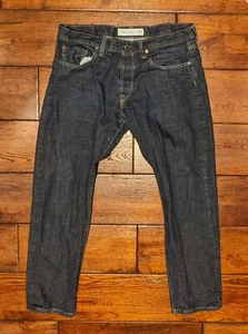 Jeans Brooklyn Denim Co. New York uomo bottoni fly denim lavaggio scuro dritto 36x31 - Foto 1 di 8