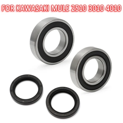 4PCS Set For Kawasaki Mule 2510 3010 4010 2001-2018 Front Wheel Bearings & Seals - Image 1 of 4