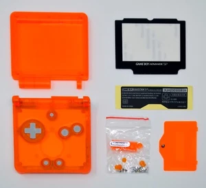 GBA SP Game Boy Advance SP Replacement Housing Shell Screen Lens (CLEAR ORANGE) - Picture 1 of 4