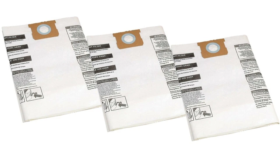 Repuesto Shop-Vac 9066300, Tipo G, Bolsa 15-22 Galones, 90663 90663-00 Paquete de 3 Foto 1 de 1