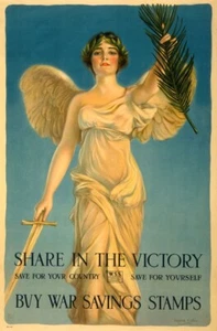Vintage WW1 Lady Liberty, Bonds Wartime Propaganda Poster Druck Reprint A3 A4 A5 - Bild 1 von 6