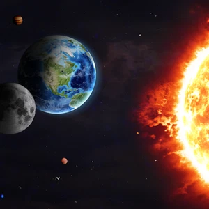 Earth, Moon, and Sun Wall Mural Wrap, Peel and Stick Vinyl Wallpaper Wrap Film - Picture 1 of 16