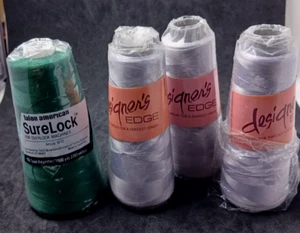 Designer's Edge 3 Cones of 1500 yrds - 1 Cone SureLock Green Serger 3000 yrds - Picture 1 of 6