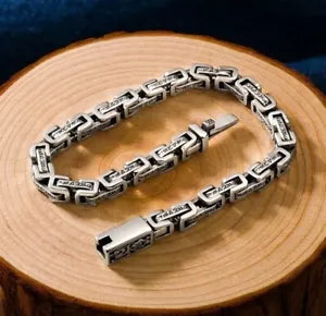 Pulsera Para Hombre Acero Inoxidable Sólido Grabada Regalo, Pulsera Reyes Bizantinos 22cm - Imagen 1 de 12