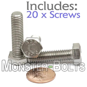 (20) M8 - 1,25 x 30 mm - Perno de grifo de tapa hexagonal / Tornillo DIN 933 - Acero inoxidable A2-70 - Imagen 1 de 3