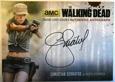 2016 CHRISTIAN SERRATOS Cryptozoic The Walking Dead Season 4 AU Autograph Rosita - Image 1 of 2