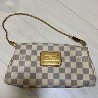 LOUIS VUITTON Damier Azur Eva 2Way Pouch Chain Shoulder Bag N55214 Used