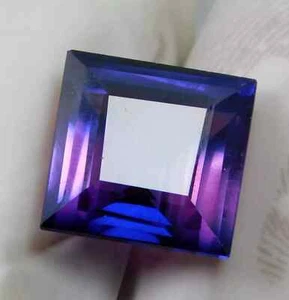 Piedra preciosa certificada suelta zafiro azul púrpura corte princesa natural ceilán 65 quilates - Imagen 1 de 6