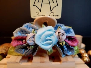 Handmade Blue Flower large hair claw clips for women Elegant Fashion - Picture 1 of 12
