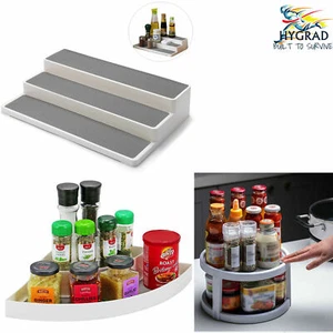 Kitchen Cupboard Shelf Organiser Can Jar Rack Stand Pantry Non Slip Storage Food - Picture 1 of 25