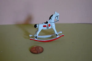 Miniature Rocking Horse, Metal in 1:12 doll scale - Picture 1 of 12