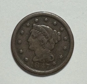United States of America 1847 - 1 Cent Bronze - Picture 1 of 4