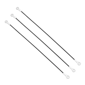 Cable de cordón de 4 mm x 50 cm, 3 piezas ojales de acero inoxidable cable de alambre terminado negro - Imagen 1 de 7