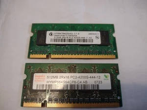 1GB (2x512MB), PC2-4200S-444, 2Rx16, SODIMM, DDR2-533MHz, 1.8V, CL4, unbuffered - Picture 1 of 2