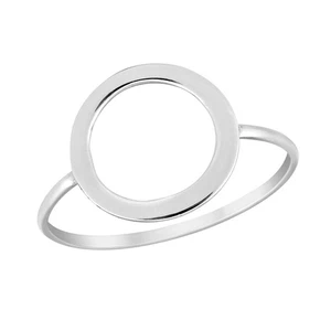 Anillo minimalista círculo recortado plata esterlina halo banda-8 - Imagen 1 de 5