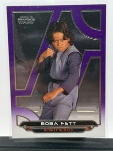 STAR WARS GALACTIC FILES REBORN PURPLE PARALLEL CARD AOTC-5 32/99 BOBA FETT - Bild 1 von 2